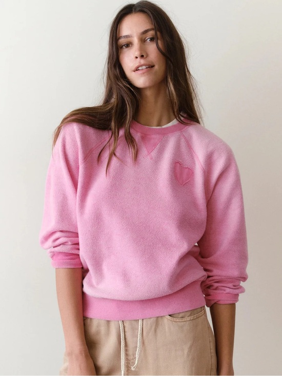 Marine Layer Sweaters - Marine Layer W's Cloud 9 Fleece Reversible Crewneck Sweater Fuscia Womens M